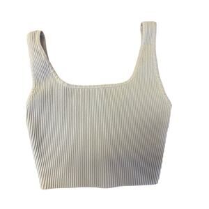 Aritzia Babaton Sculpt Knit Square Neck Cropped Tank Top Pale Blue Womens 2XS